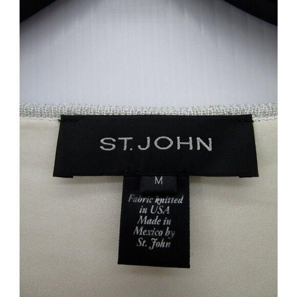 St John Top Medium Wrap Blouse Pullover Knit Boat Neck Lined Career - Picture 8 of 10